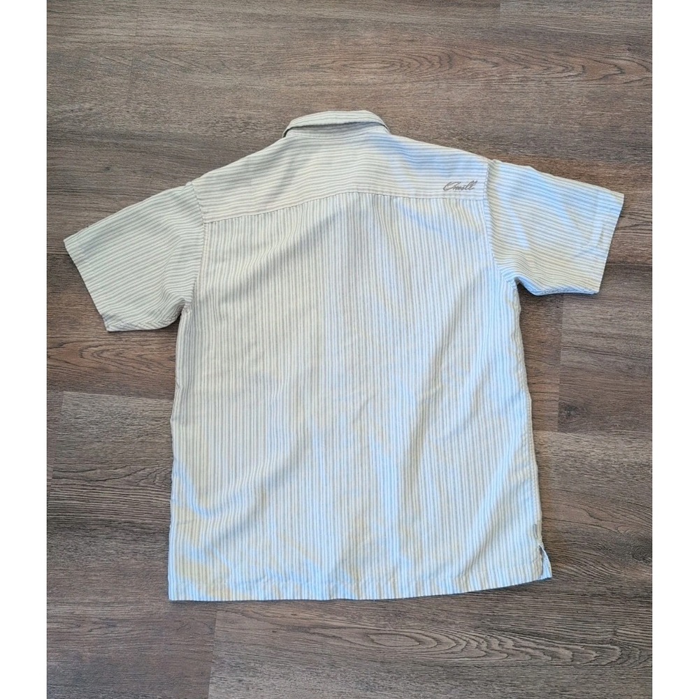 O'Neill Heritage Series Shirt Fit Small Tag; Med Ivory Black Striped Button Up - Picture 16 of 16